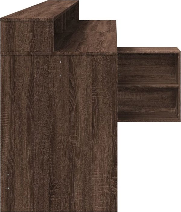 Biurko vidaXL z podswietleniem LED, brazowy dab, 200x104x91 cm