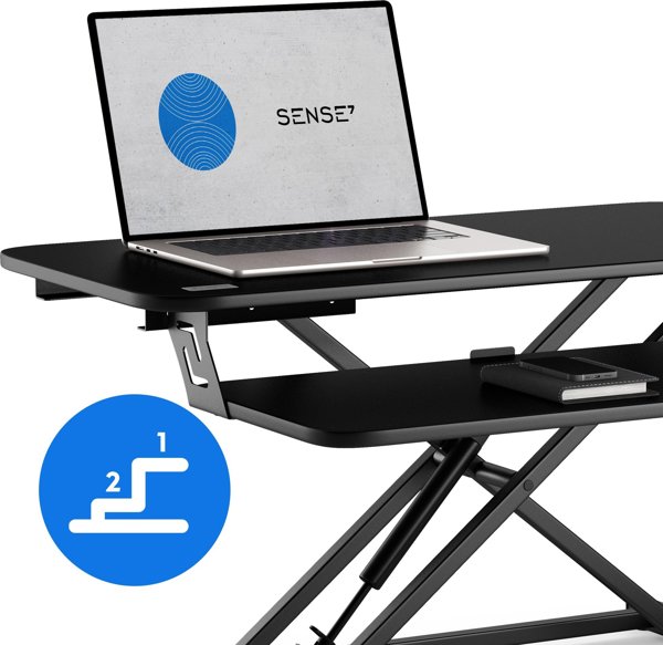 SENSE7 Μετατροπέας Γραφείου, Ρυθμιζόμενη Επιφάνεια Εργασίας, Μαύρο Χρώμα, 81 cm x 40 cm