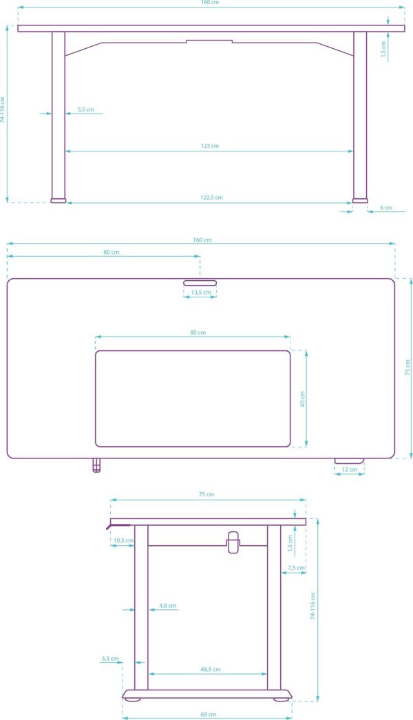 Ultradesk Uplift Ηλεκτρικά Ρυθμιζόμενο Γραφείο 160x75cm, 74-116cm, με Επιφάνεια XXL για Ποντίκι