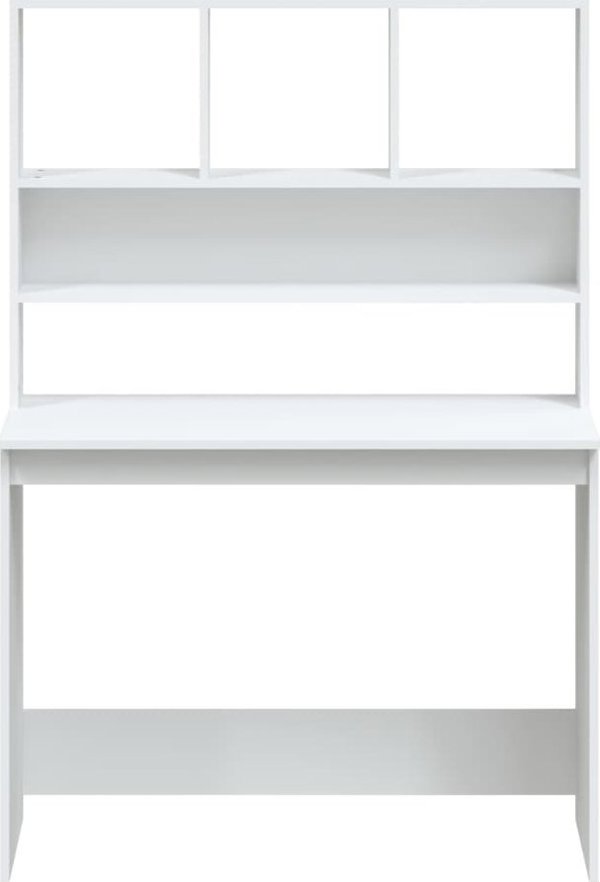 Γραφείο vidaXL με ράφια, λευκό, 102x45x148 cm, ξυλοπολυμερές υλικό