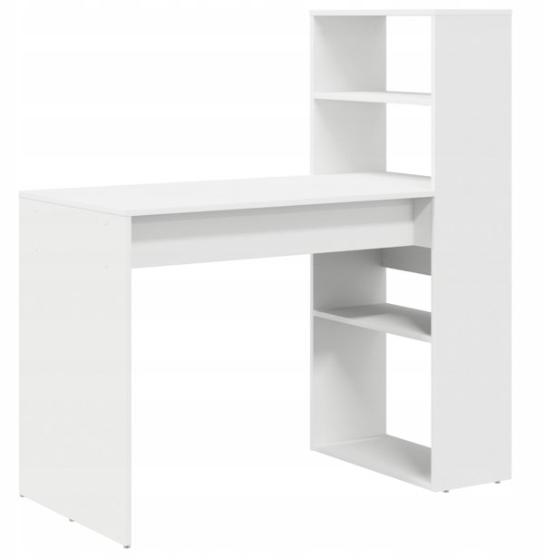 Γραφείο vidaXL με ράφι, λευκό, 113 x 54 x 120 cm, από υλικό ξύλου