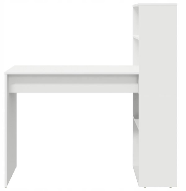 Γραφείο vidaXL με ράφι, λευκό, 113 x 54 x 120 cm, από υλικό ξύλου