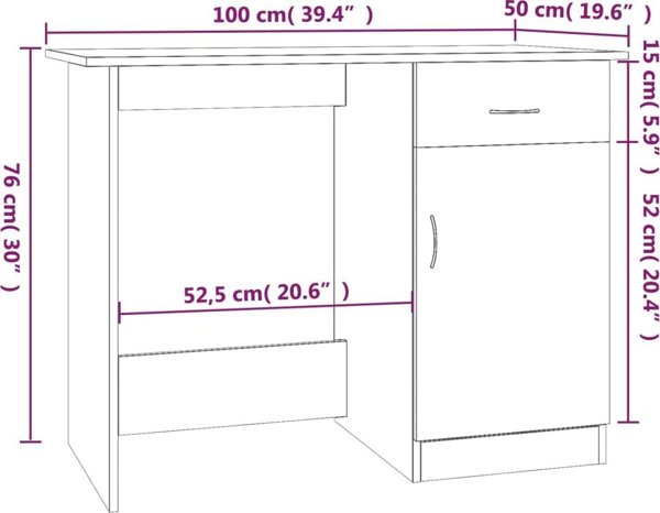 vidaXL Γραφείο Καφέ 100x50 εκ.