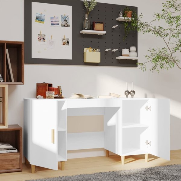 Biurko vidaXL Biale 140 cm x 50 cm