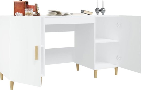 Biurko vidaXL Biale 140 cm x 50 cm
