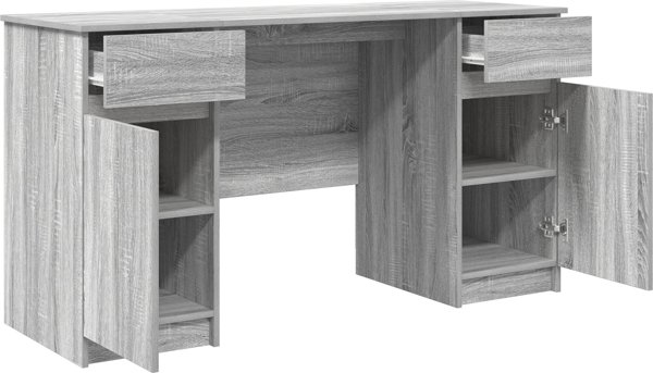 Γραφείο vidaXL 140x49x76 εκ. από Ξύλο σε Χρώμα Γκρι Sonoma