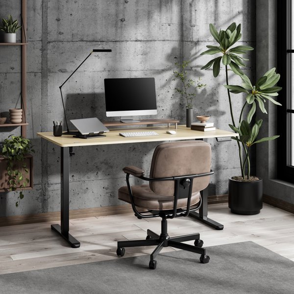 SENSE7 NOJO Light Ηλεκτρικό Γραφείο με Ρύθμιση Ύψους, Πεύκο - Μαύρο, 140x70 εκ.