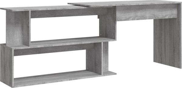 Γραφείο γωνιακό vidaXL, γκρι δρυς sonoma, 200x50x76 cm