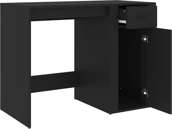 vidaXL Γραφείο, Μαύρο, 100x49x75 εκ., Υλικό από Ξύλο Ανακυκλωμένο