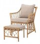 Bloomingville Belluce Πολυθρόνα Lounge με Σκαμπό, Φυσικό Χρώμα, Πολυρατάν