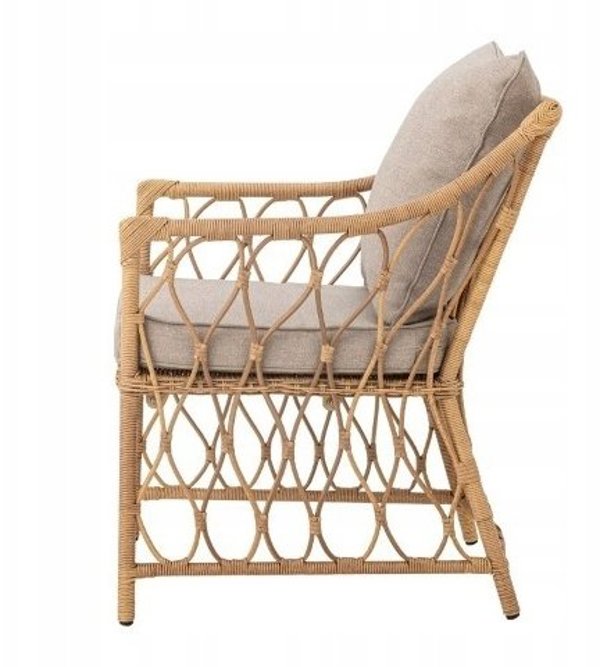 Bloomingville Belluce Πολυθρόνα Lounge με Σκαμπό, Φυσικό Χρώμα, Πολυρατάν