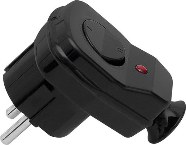 Μπλου 2399# Βύσμα wt-16us/λκ γωνιακό.μαύρο με διακόπτη+δι