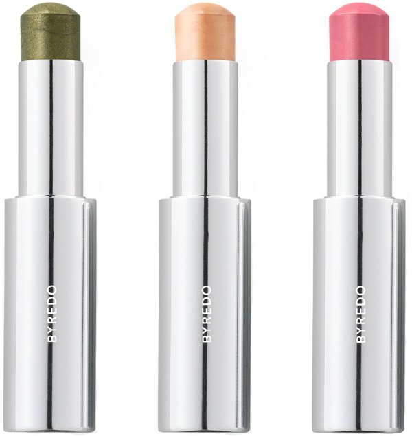 Blue Set Byredo: Colour Stick, Multifunctional, Eyeshadow Stick, 509, Solar Flare, 3.5 g + Colour Stick, Multifunctional, Eyeshadow Stick, 509, Kumato Face, 3.5 g + Colour Stick, Multifunctional, Eyeshadow Stick, 509, Flower Play, 3.5 g + Byredo, GWP Leat