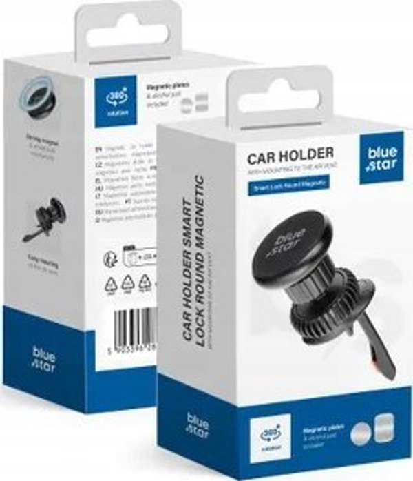 Blue Star BLUE STAR magnetyczny uchwyt samochodowy SMART LOCK ROUND MAGNETIC do kratki wlotu czarny