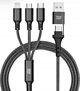 Blue Star Καλώδιο Φόρτισης 4 σε 1 Cafule C172, USB-A/Type-C σε Micro USB/Lightning/Type-C, 2.4A, 1.2m, Μαύρο