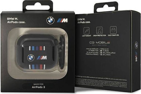 BMW Θήκη AirPods 3rd Gen, Σειρά Tricolor Stripes, Μαύρο