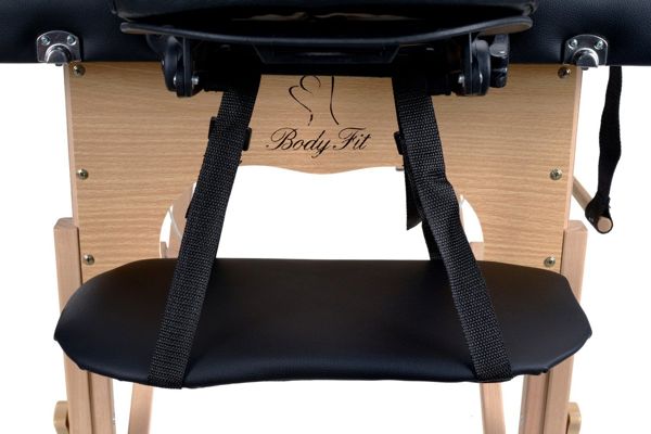 Bodyfit Ξύλινο Κρεβάτι Μασάζ 2 Τμημάτων, Μαύρο, 8244690