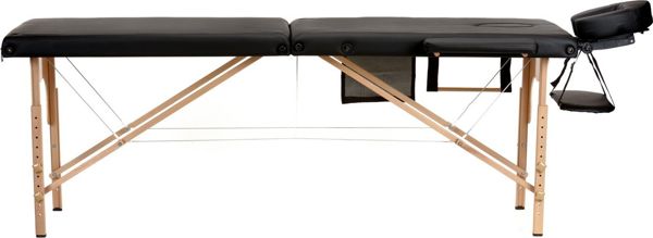 Bodyfit Ξύλινο Κρεβάτι Μασάζ 2 Τμημάτων, Μαύρο, 8244690
