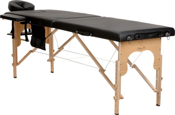 Bodyfit Ξύλινο Κρεβάτι Μασάζ 2 Τμημάτων, Μαύρο, 8244690