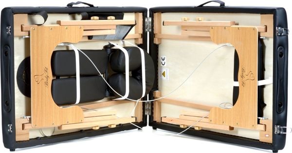 Bodyfit Ξύλινο Κρεβάτι Μασάζ 2 Τμημάτων, Μαύρο, 8244690