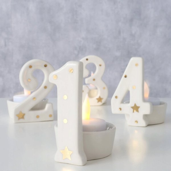 Boltze Home Κηροπήγια Advent Numero - Διακοσμητικά Κηροπήγια με Αριθμούς