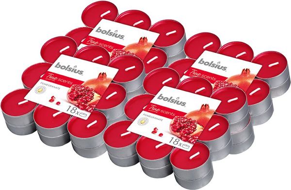 Bolsius Αρωματικά Ρεσώ True Scents 4h, 72 Τεμάχια, Άρωμα Ρόδι (Granat)