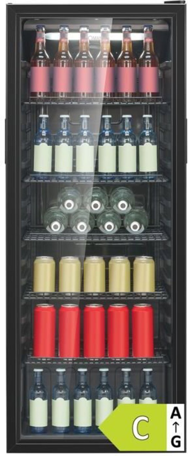 Bomann KSG 7292    schwarz Glastürkühlschrank 143cm