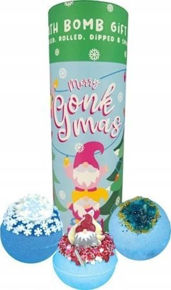 Σετ BOMB COSMETICS Merry Gonkmas Χριστουγεννιάτικες μπάλες μπάνιου 3 τεμ.