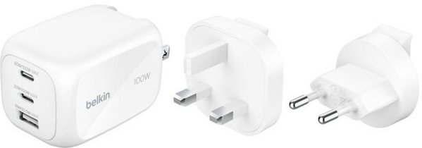 Belkin BoostCharge Φορτιστής Τοίχου 100W με 2 Θύρες USB-C και 1 Θύρα USB-A