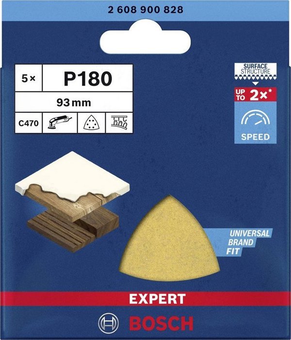 Bosch PAPIER ÅCIERNY EXPERT EXC470 DELTA 93MM G180 5SZT
