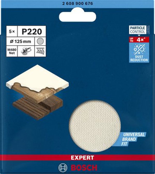 Bosch Bosch Expert M480 mesh sanding sheet O 125mm, K220 (5 pieces)