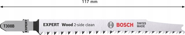bosch powertools Bosch Expert jigsaw blade T 308 B 'Wood 2-side clean' (25 pieces)