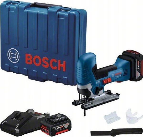 Bosch Επαναφορτιζόμενη Σέγα GST 185-LI, 18V με 2 Μπαταρίες 4.0Ah και Βαλιτσάκι Μεταφοράς