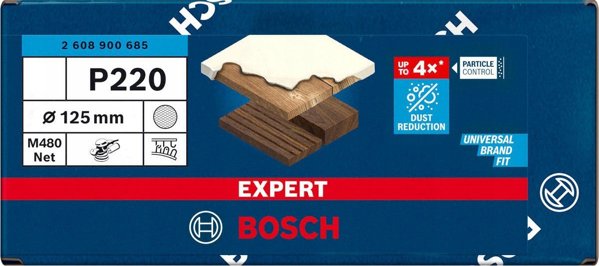 Bosch Bosch Expert M480 mesh structure sanding sheet 125mm, K220 (50 pieces, for eccentric sanders)