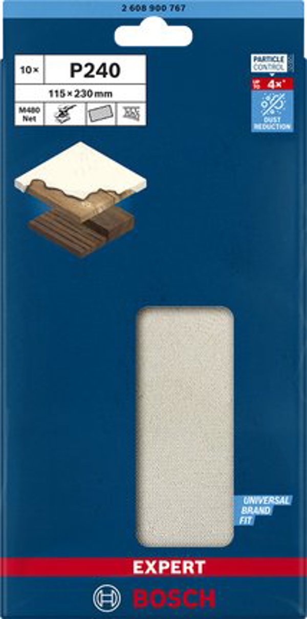 Bosch BOSCH Mesh structure sanding sheet M480 115x230 K24 10x - 2608900767 EXPERT RANGE