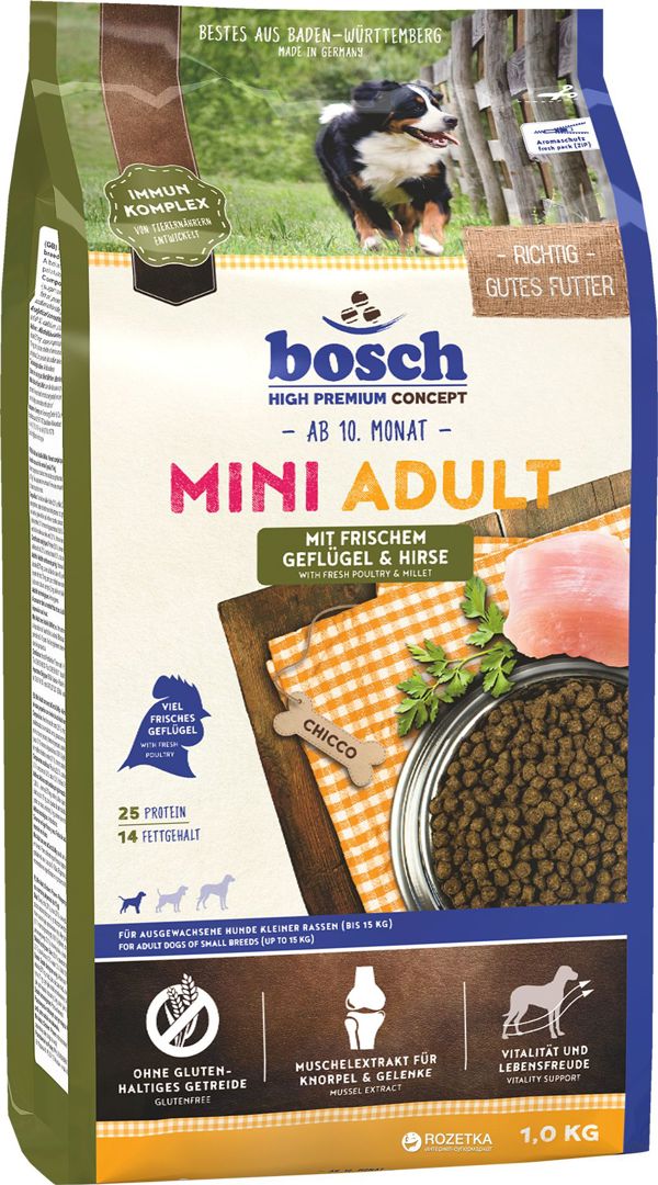Bosch Tiernahrung Mini Adult Κοτόπουλο & Κεχρί