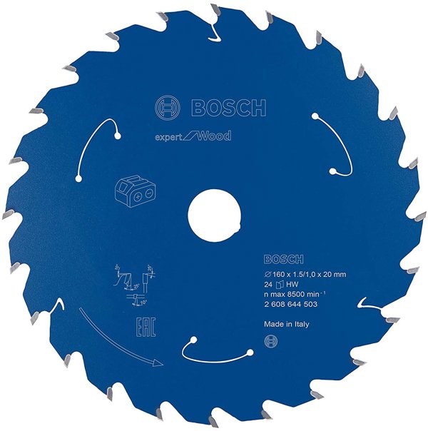 Bosch Bosch circular saw blade Expert for Wood, 160mm, 24Z (bore 20mm, for cordless hand-held circular saws)