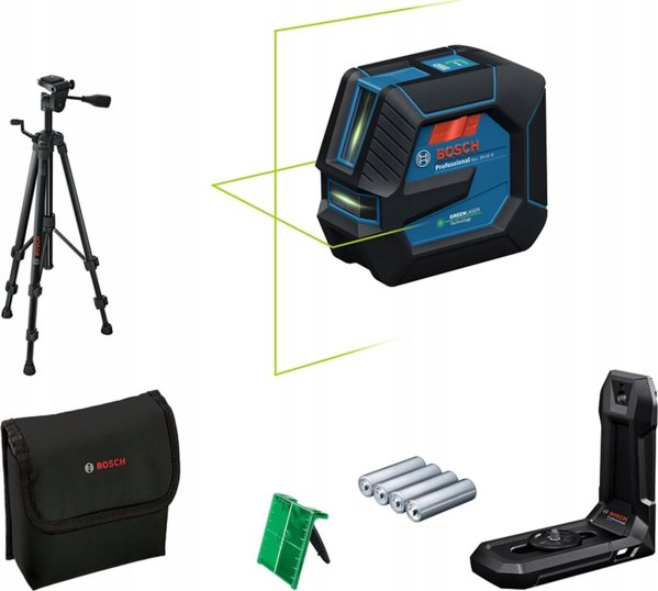 BOSCH. ΣΤΑΥΡΩΤΟ LASER GLL 20-22 G ΠΡΑΣΙΝΟ + ΒΑΣΗ LB 10 + ΤΡΙΠΟΔΑΣ BT 150