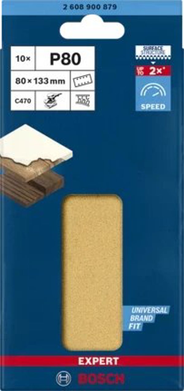 Bosch ARKUSZE ÅCIERNE EXPERT EXC470 80*133MM P180 10PC