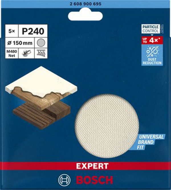 Bosch Bosch Expert M480 mesh sanding sheet O 150mm, K240 (5 pieces)