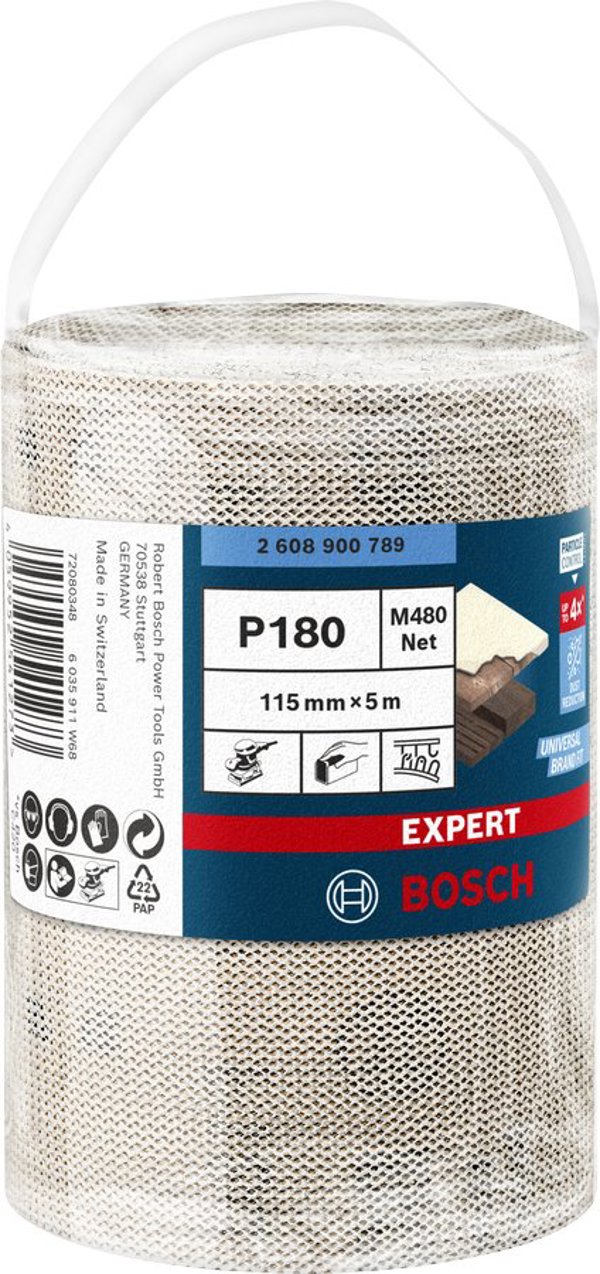 Bosch Bosch Expert M480 net sanding roll 115mm, K180, sanding sheet (5 meters)