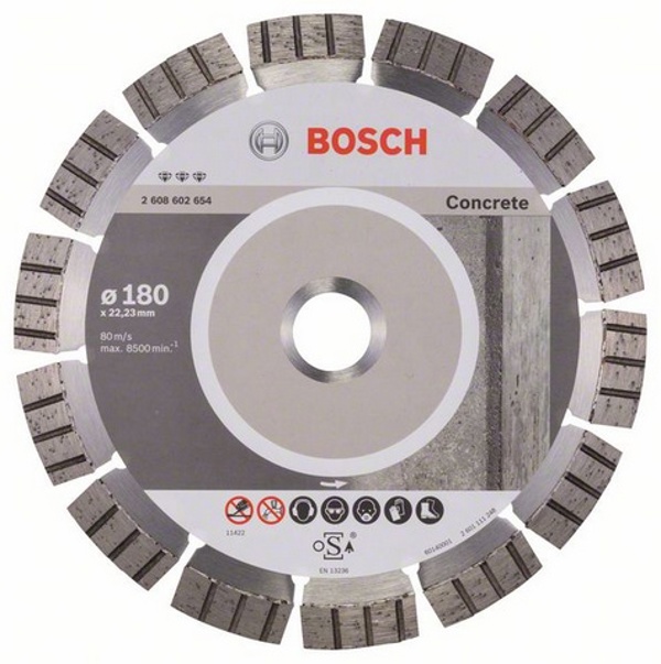 Διαμαντόδισκος Bosch BEST FOR CONCRETE 180x22,2mm 2 608 602 654
