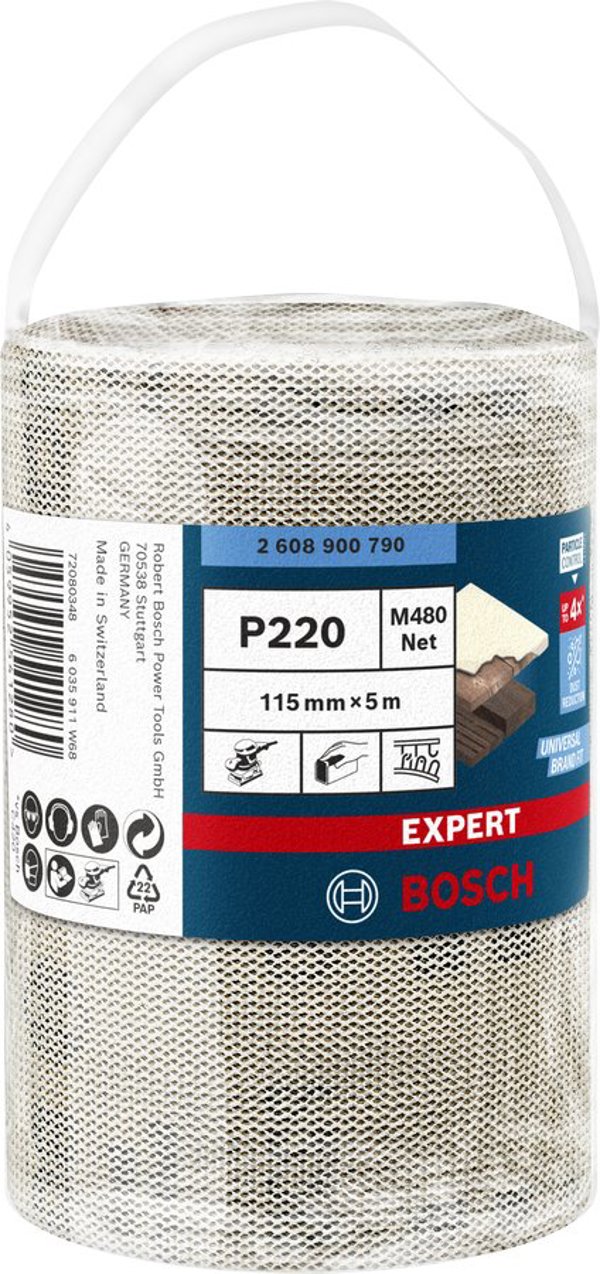 Bosch Bosch Expert M480 net sanding roll 115mm, K220, sanding sheet (5 meters)