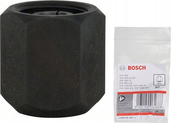 BOSCH BOSCH τσοκ 8mm, παξιμάδι σύσφιξης SW 19mm (μαύρο, για δρομολογητές GOF / POF)