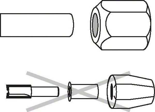 BOSCH BOSCH τσοκ 8mm, παξιμάδι σύσφιξης SW 19mm (μαύρο, για δρομολογητές GOF / POF)