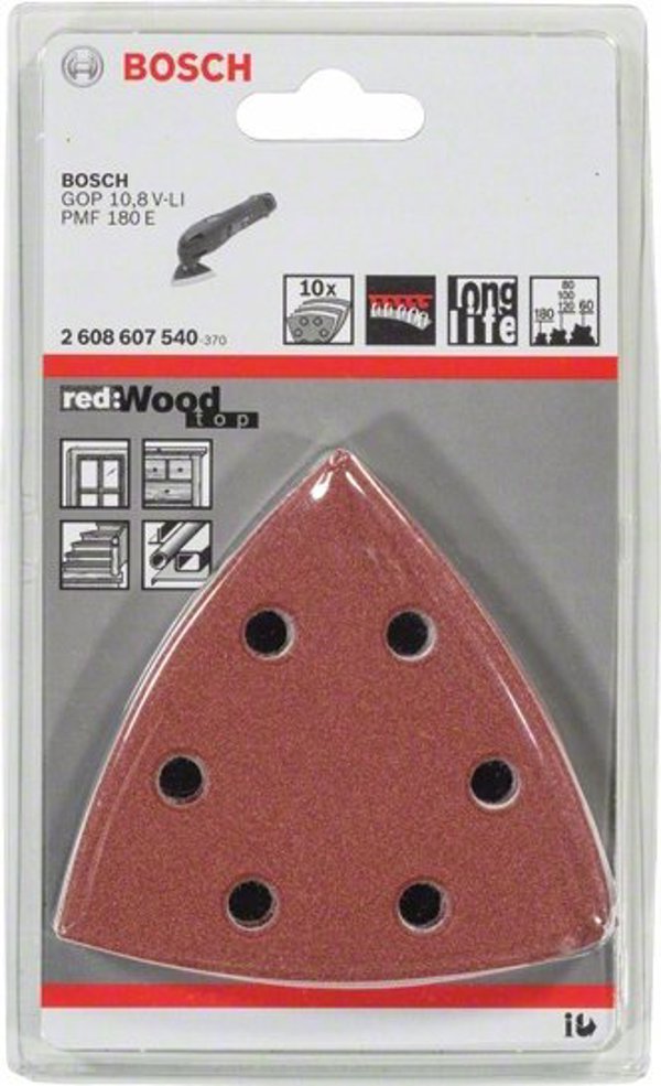 Bosch PAPIER DELTA 93 GR. 60-180 10PC REDWOOD TOP ZESTAW BOSCH