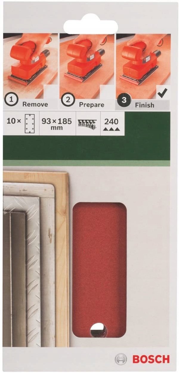 Bosch DIY Χαρτί Λειαντικό 93x185 mm, G240, 8 Οπές