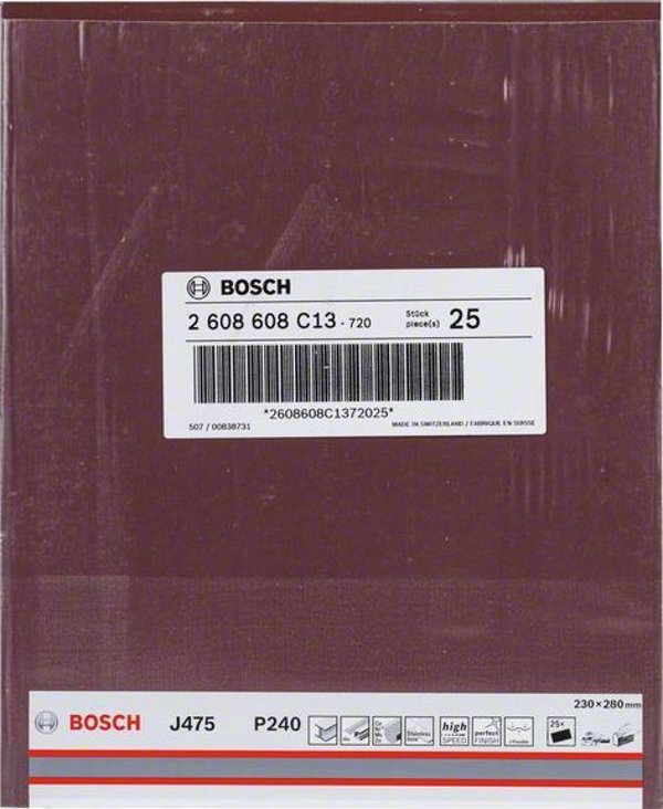 Bosch Φύλλο Λείανσης C470 P240, 230x280mm, για Αφαίρεση Σκουριάς και Ξεγρεζάρισμα (2608608C13)