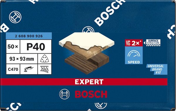 Bosch Bosch Expert C470 sanding sheet, 93mm, K40 (50 pieces, for delta sanders)