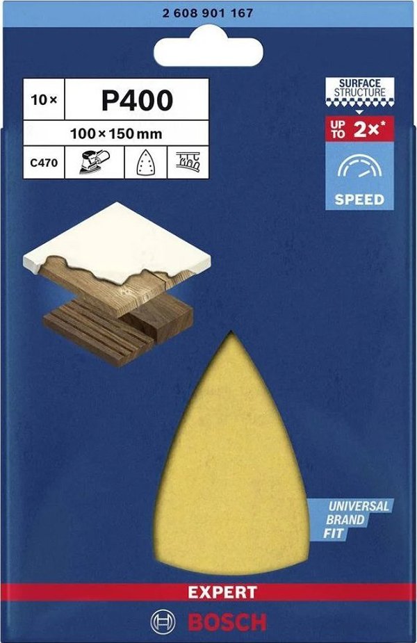 Bosch PAPIER ÅCIERNY EXPERT EXC470 100*150MM G400 10PC